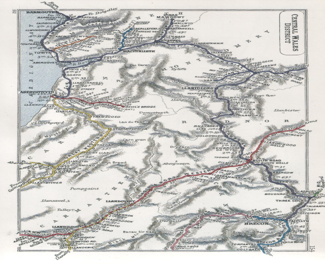 Detaillierte alte Karte der schottischen Highlands mit beschrifteten geografischen Merkmalen, Routen und Textanmerkungen.