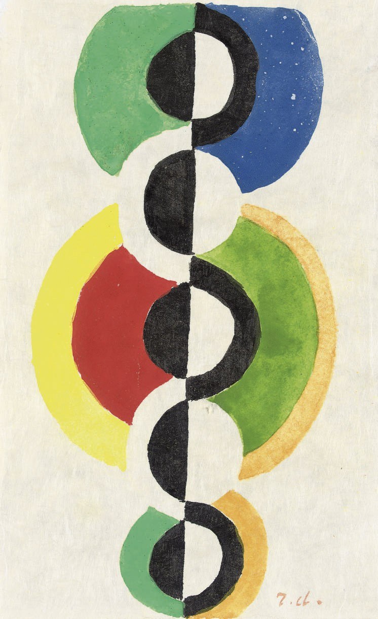 Gemälde von Paul Klee mit abstrakten Kreisen in Grün, Rot, Gelb, Blau, Schwarz und Weiß auf einem weißen Hintergrund.