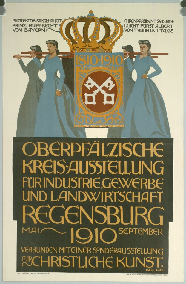 Plakat für die deutsche Revolution von 1910 mit einer Gruppe von Menschen und einer Krone, einschließlich Text über das Ereignis.