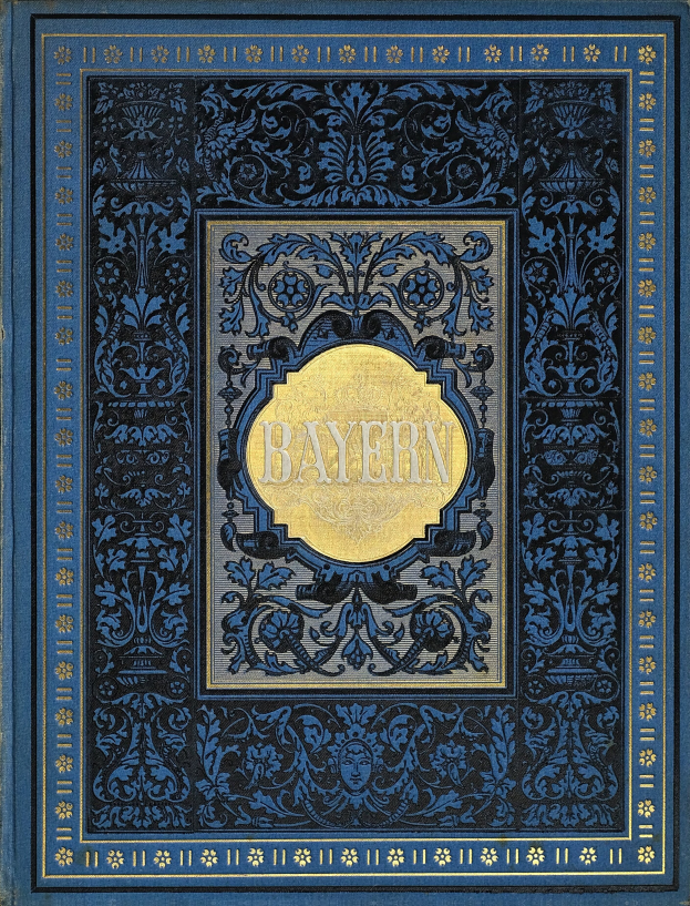 Ein blau-goldenes Buch mit der Aufschrift 'Bayern' und detaillierten Designs.