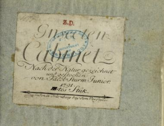 Erste Ausgabe von 'Z.D.' gedruckt in Nürnberg, Deutschland im Jahr 1791, mit einem Stempel und handgeschriebenem Text auf altem Papier.